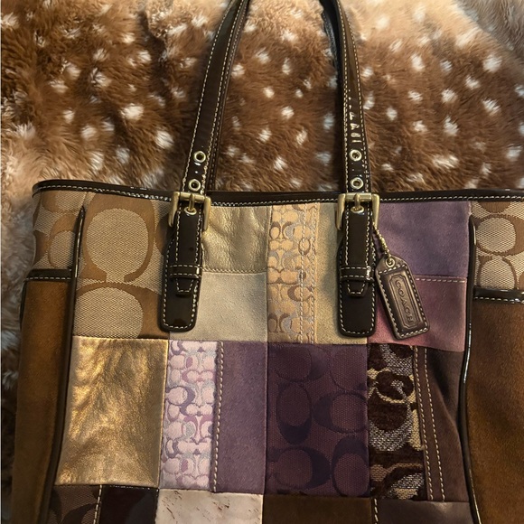 vintage y2k coach patchwork totebag - Picture 1 of 4